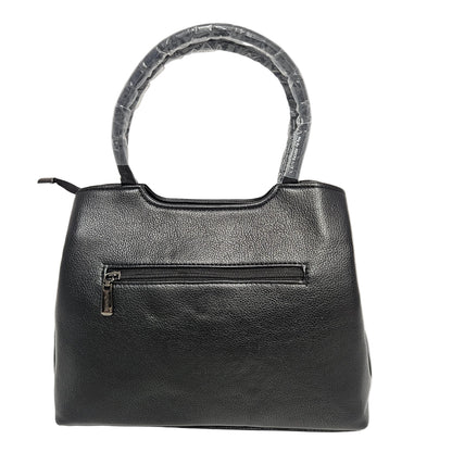 Women’s Premium PU Leather Shoulder Handbag  Tote Bag with Strong Lock, Back Zipper Everyday Office, Travel & Casual Use