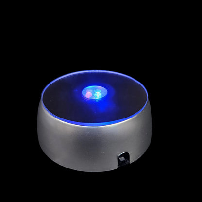 Luminous Base Light Colorful Round Stand for Cocktail Crystal Glass Transparent Objects Display