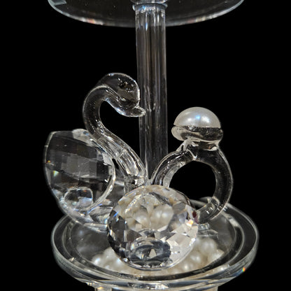 Crystal Swan Collectibles,Crystal Swan/Duck Ornaments Decor, Swans Statues Crystal Paperweight Tabletop Centerpiece for Wedding Living Room Home Office Decor