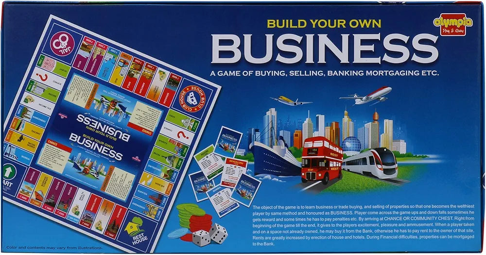Olympia Build Your Own Business Board Game Of Buying, Selling, Renting, Trading & Mortgaging With Laminated Pvc Board For Kids, Family & Friends, Fun & Entertainment Play