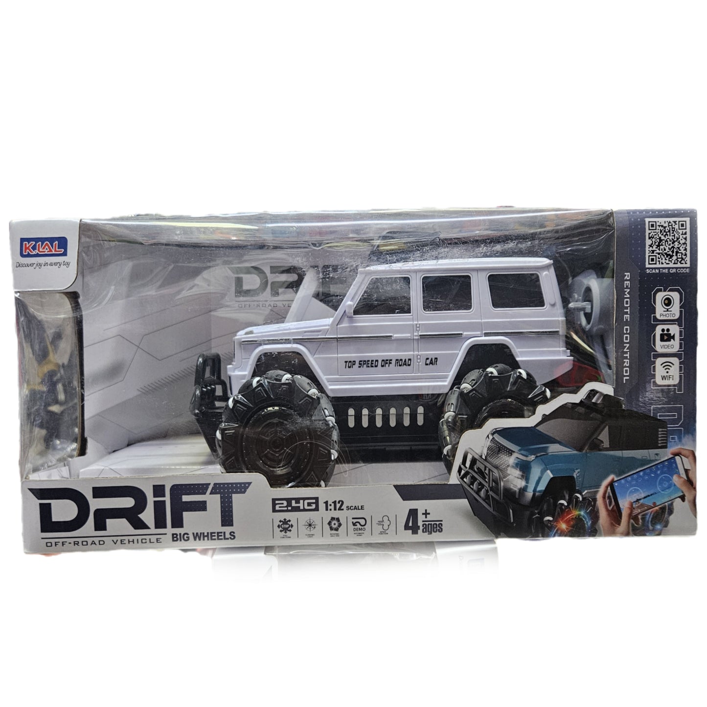 Drift Off-Road vehicle with 4x4 Big Wheels 1:12 Scale remote Control car for kids above 4years
