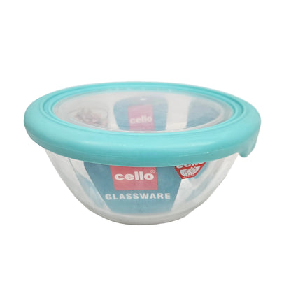 Cello Ornella Glassware Bowl with lid Microwave Safe (Approx:-1L)