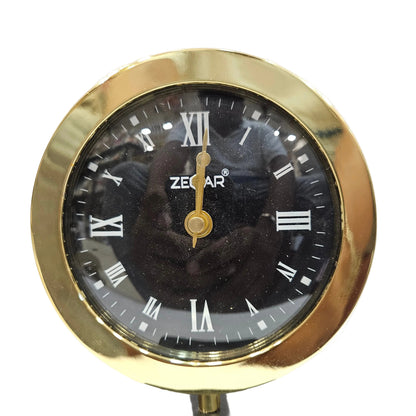 Metal Brings Handcrafted Table Clock for Kidsroom, Bedroom, Study Table, Office Desk|Classic Non-Ticking Tabletop Battery Operated Analog Desk