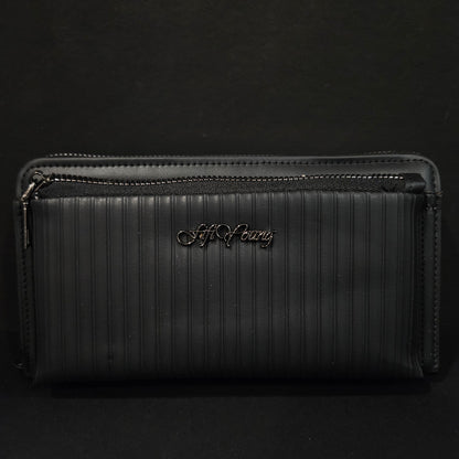 Leather Thin Slim Wallets for Women Wallet for Women with Double Zipper