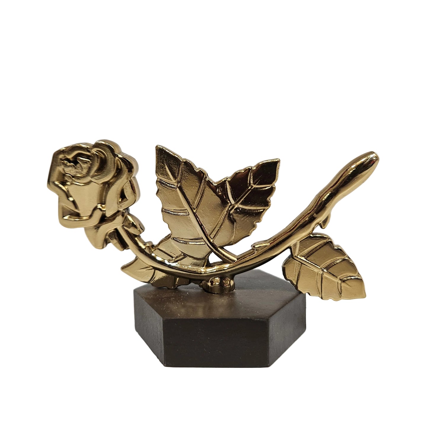 Gold Rose Handmade Metal Showpiece Figurine