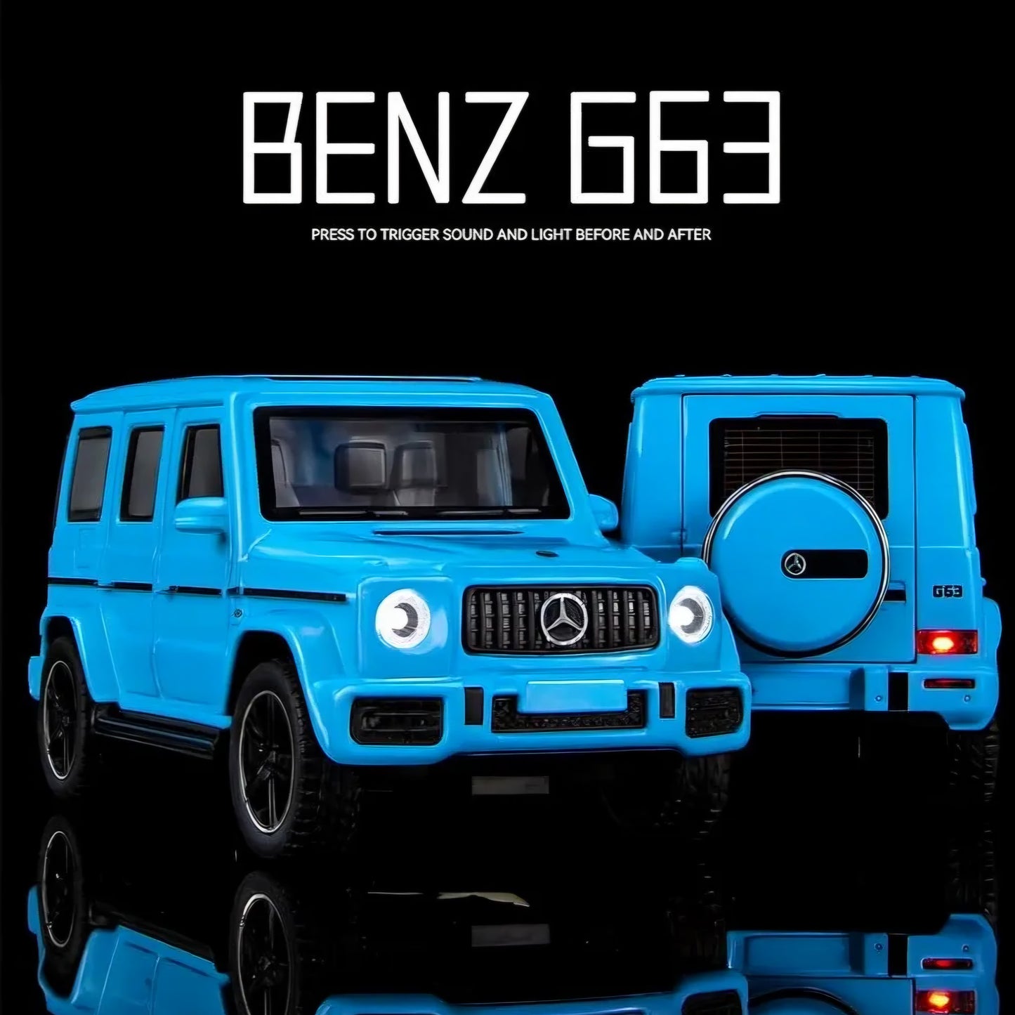 Diecast Mercedes Benz G Wagon Car Toy – 1:32 Scale Alloy AMG G63 Car with Light & Sound, Pull-Back Off-Road SUV Toy for Kids & Collectors, Gift for Boys