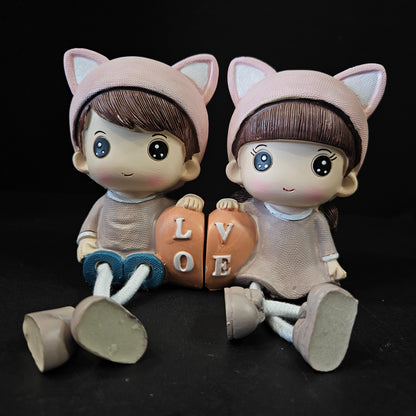 Cartoon Resin Outseam 2pieces set Hanging Feet Doll Home Wall Decoration