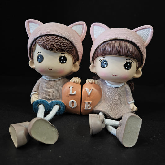 Cartoon Resin Outseam 2pieces set Hanging Feet Doll Home Wall Decoration