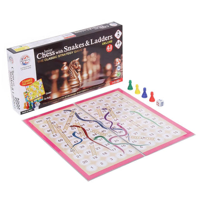 Junior Chess witg Snakes & Ladders Deluxe 4in1 Board game
