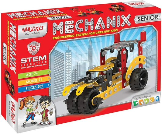 Mechanix Zephyr Metal Senior Set 202 Pieces (Multicolor) Engineering system for Creative kids.