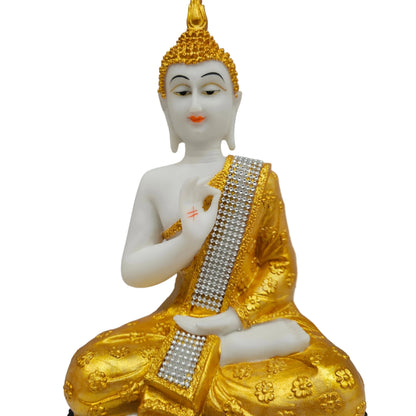 Handicrafts Polyresin Sitting Buddha Idol Statue Showpiece for Home Decor Decoration & Gifting