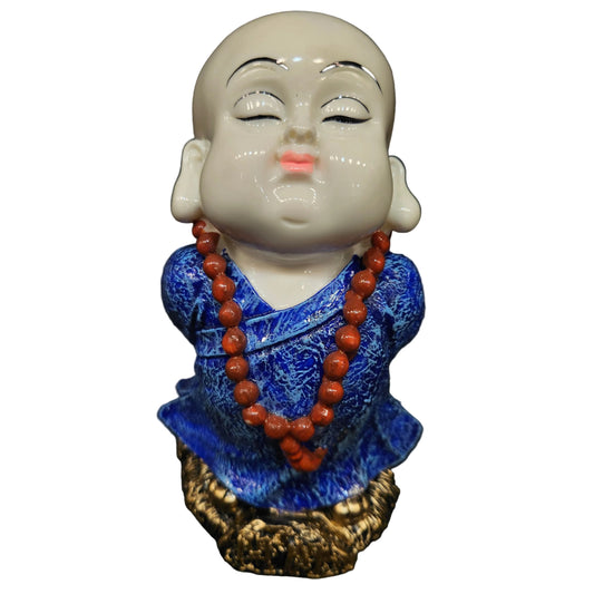 India Handcrafted Resine Meditating Buddha Monk Idol Sculpture | Showpiece for Home Décor and Office