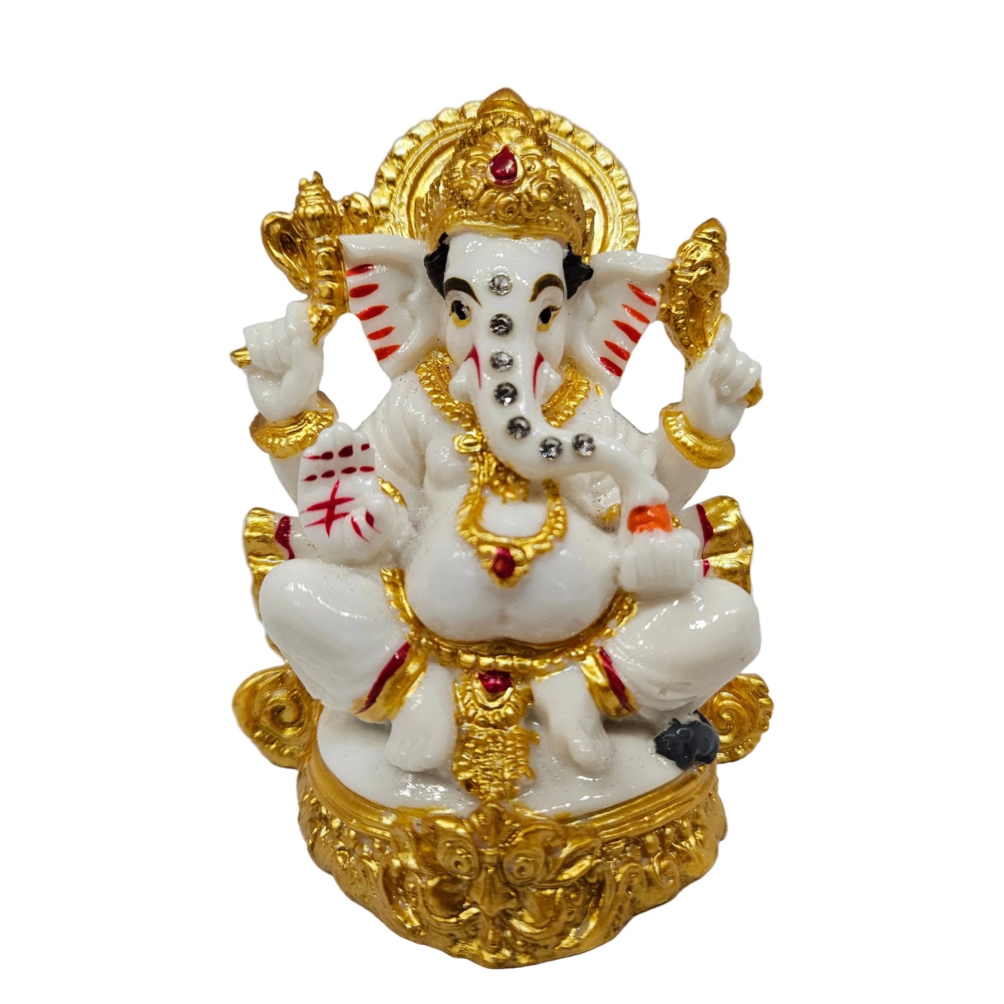White Ceramic Ganesh Idol – Elegant Lord Ganesha Statue for Home Décor, Puja, Office, Gift – Handcrafted Spiritual Showpiece