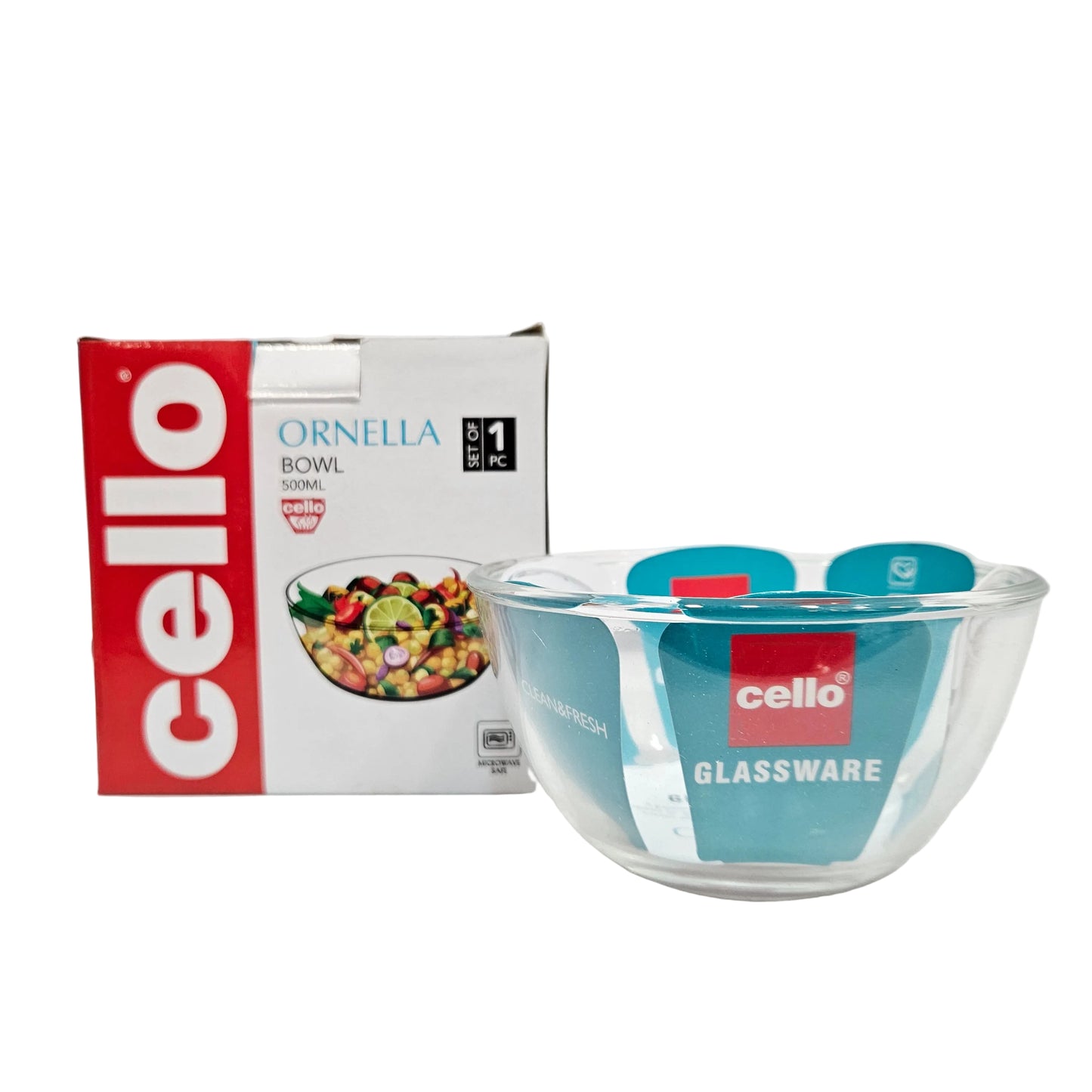 Cello Ornella Glassware Bowl Microwave Safe (Approx:-500ml)