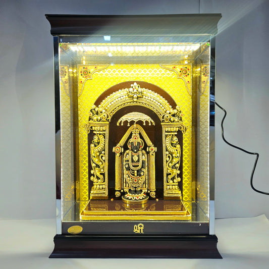 Lord Venkateswara tirupati Balaji 24 carat Gold Plated Cabin Idol for Pooja Room & Home Decor