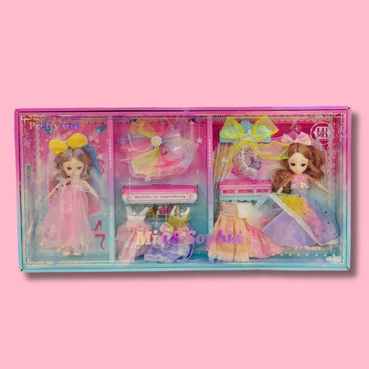 Mia & sophia pretty girl mom and baby doll set.