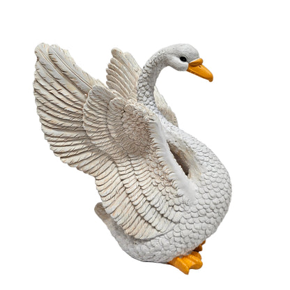Fiber Resin Swan Idol for Home Decor | Feng Shui Vastu Love & Harmony Symbol | Decorative Bird Showpiece for Living Room Bedroom Table Shelf Gift