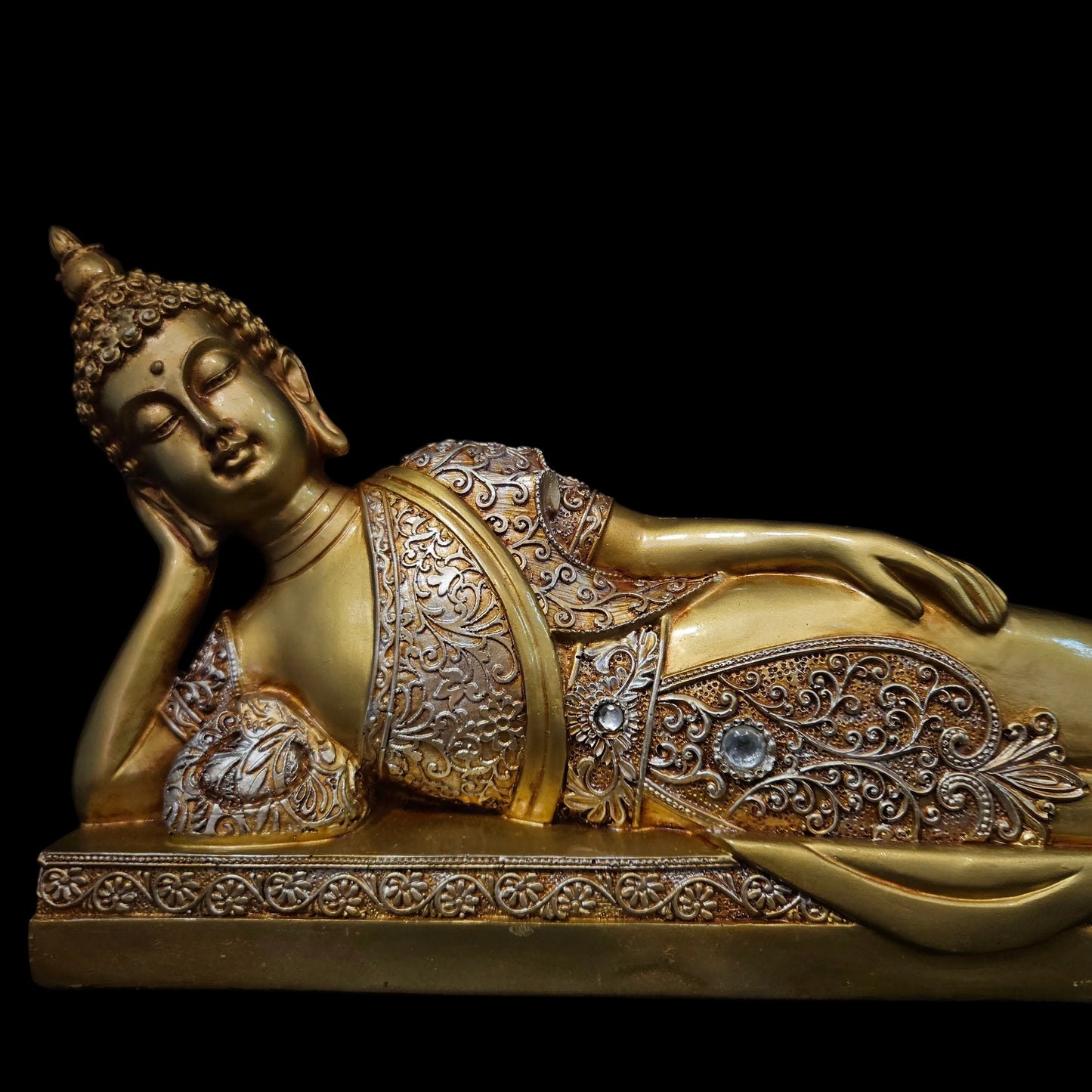 India Reclining Sleeping Buddha Statue Showpiece Idol Resting Buddha Sculpture Art Home Decor