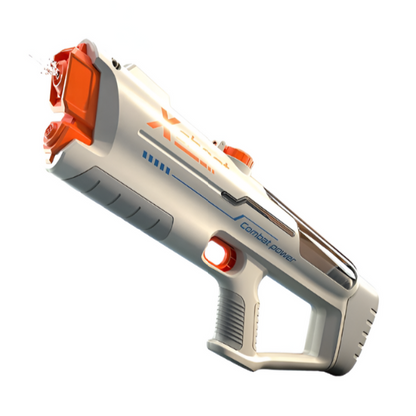 Grey Futuristic Electric Water Gun – High-Velocity Automatic Water Blaster Toy for Kids & Adults – Rapid Fire Summer Pool & Beach Fun