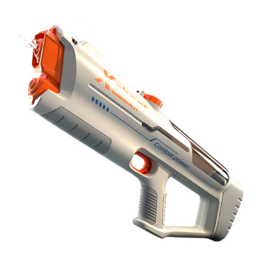 Grey Futuristic Electric Water Gun – High-Velocity Automatic Water Blaster Toy for Kids & Adults – Rapid Fire Summer Pool & Beach Fun