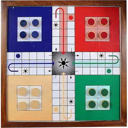 Ludo, Snake and Ladder, Kids Mandi Deluxe, Chess, Business and Stock Market Board Game for Kids, Strategy Game for Family, 2-4 Players (Medium Ludo and Snake)