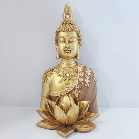 Beautiful Sitting Buddha with lotus flower Idol Statue for Home & Garden Beautiful Home Decor Items for Living Room