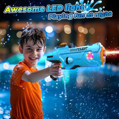 Electric Water Gun for Adults Kids,High Powered Water Blasts with Light,Powerful Automatic Squirt Gun, Auto Refill Long Range,Pool Party Swimming Outdoor Summer Toy Game for Boy Girl
