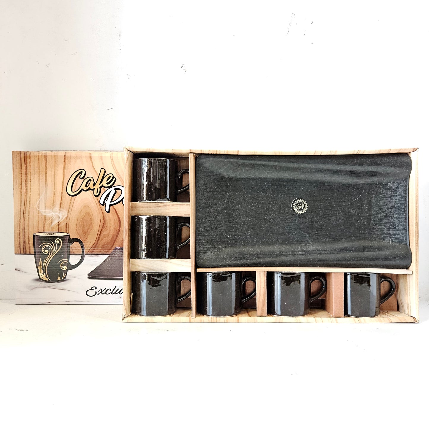 Sgp Cafe Party 6 pieces Ceramic cups & 1 serving platter Exclusive Gift set