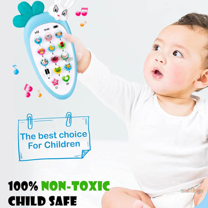 Mobile Phone Toy Cute Rabbit Face Pretend Play Mini Cell Phone Toy with Light & Sound Toys Birthday Gift for Kids