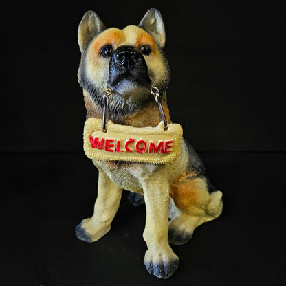 Realistic breed Dogs Welcome Greeter Statue Dog Collectible Decor showpiece Figurine