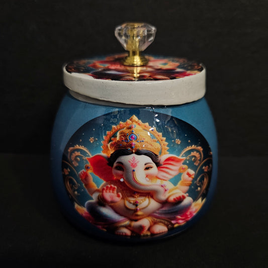 Lord Ganesha Metal Pichwai Storage Containers for Return gifts,marriage gifts