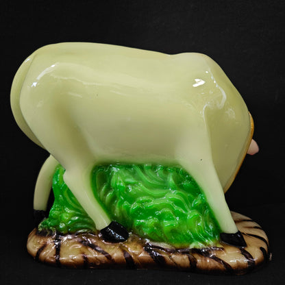 Cow With Calf Statue in Marble Dust, Holy Cow Idol, Showpiece for Home Decor, Handmade Divine Cow, Mother Cow with Baby Calf, kamdhenu