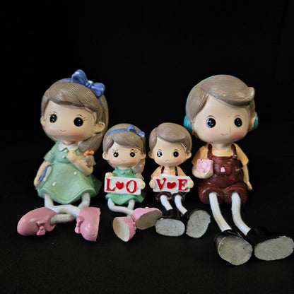 Cartoon Resin Outseam 4pieces set Dolls Hanging Feet Doll Home Wall Decoration