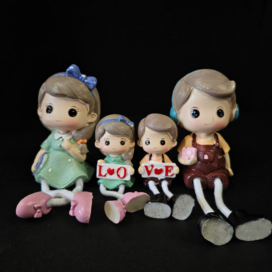 Cartoon Resin Outseam 4pieces set Dolls Hanging Feet Doll Home Wall Decoration