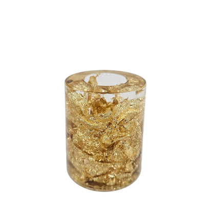 Pen Stand Decorative Round Gold Flake Design Stationery Holder | Gift Item Table Top Décor