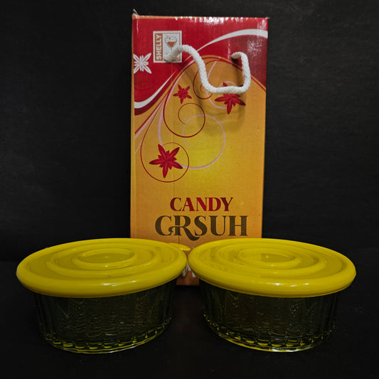 Candy crush gift that make memories 2 piece set glass designer Storage container with Lid for Return gift