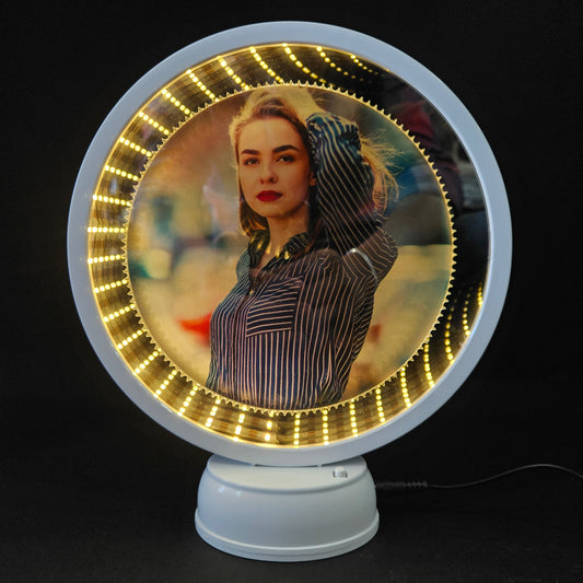 Diamond circular Shaped Photo Frames With warm Light For Gifts,Home Deccor Special Ocassion