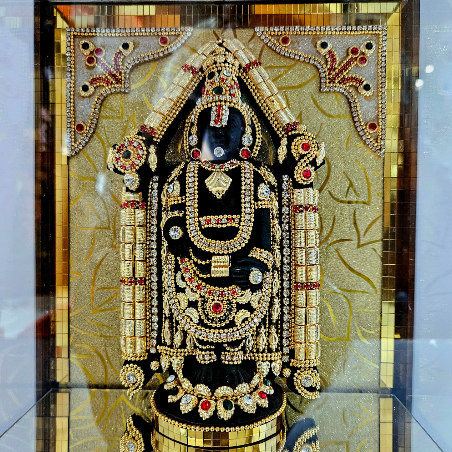 Lord Venkateshwara Balaji 24carats Gold Plated Cabin Idol for Home Decor & Lord Showpiece