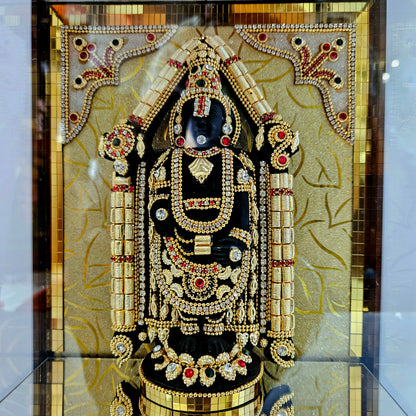 Lord Venkateshwara Balaji 24carats Gold Plated Cabin Idol for Home Decor & Lord Showpiece