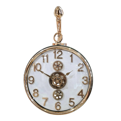 Silent Hanging Double Sided Wall Clock Two Faces Moving Gear Stylish Analog & Roman numerals Analog Latest Wall Clock station Clock for Hallway Office & Home Decor