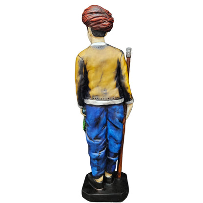 Rajasthani Traditional Man Polyresin Statue Showpiece Figurine for gifting & home Decor