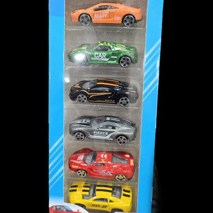 6-Car Pack of Metal cars, Gift For Collectors & Kids Ages 3 Yrs & Up-Color & Design