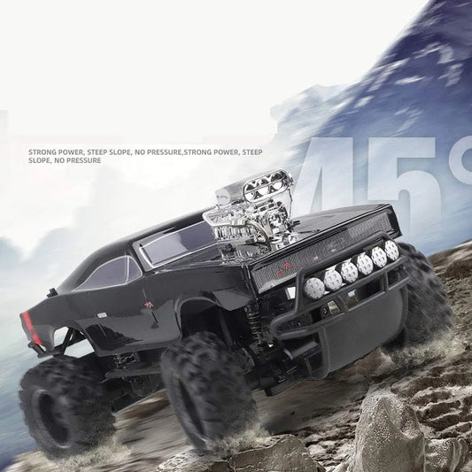 RC Sand monster make chariots  in the sand short-coures off road race truck. Deduce the beauty of the natural science and technology