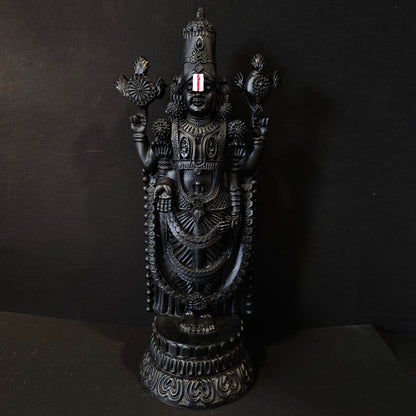 Shree Tirupati Balaji Idol Size Medium Decorative Showpiece (Black)