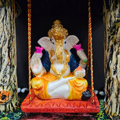 Lord Ganesha Idol Sculpture swinging Ganesha idol Gift Pooja Hindu god Statue Indian showpiece God of Indian Handicraft Home Decor Religious Statue