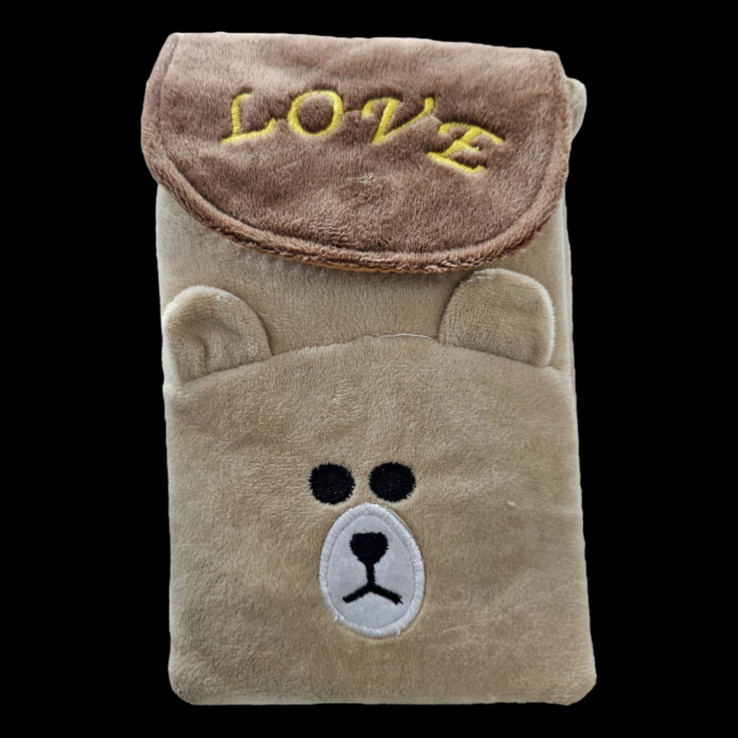 Cute Plush bear sling pouch bag with magnetic locking