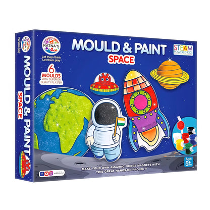 Ratnas Mould & Paint Animal Safari Toy Set, 6 Moulds with Plaster, Paints, Ages 5+