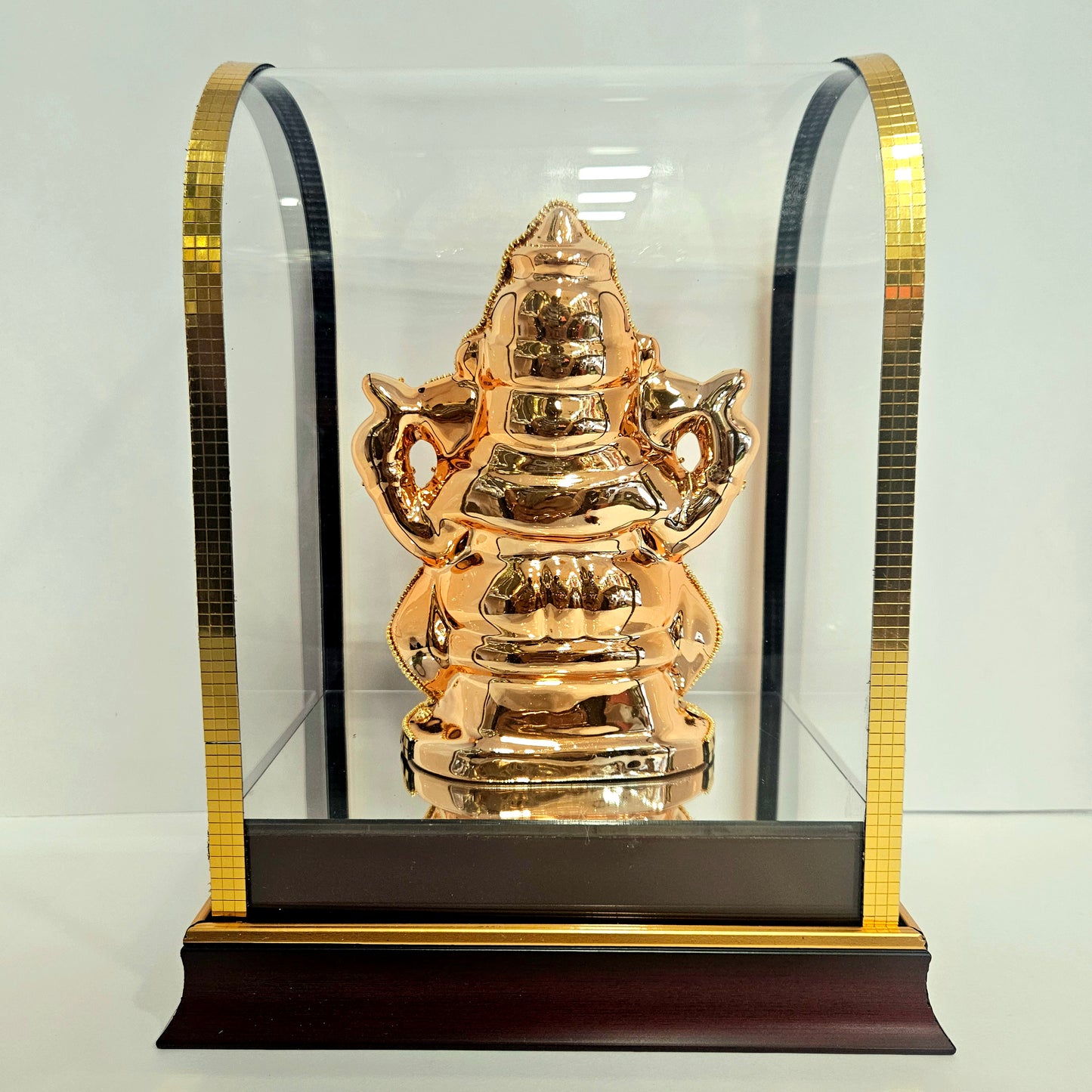 Ganesh ji Idol Home decor Idol for Gifting in transparent cabin Box Ganesha Idol in stones designer