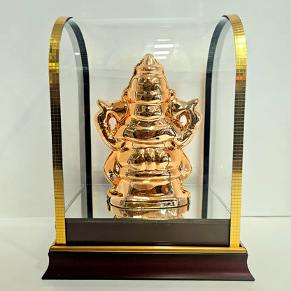 Ganesh ji Idol Home decor Idol for Gifting in transparent cabin Box Ganesha Idol in stones designer