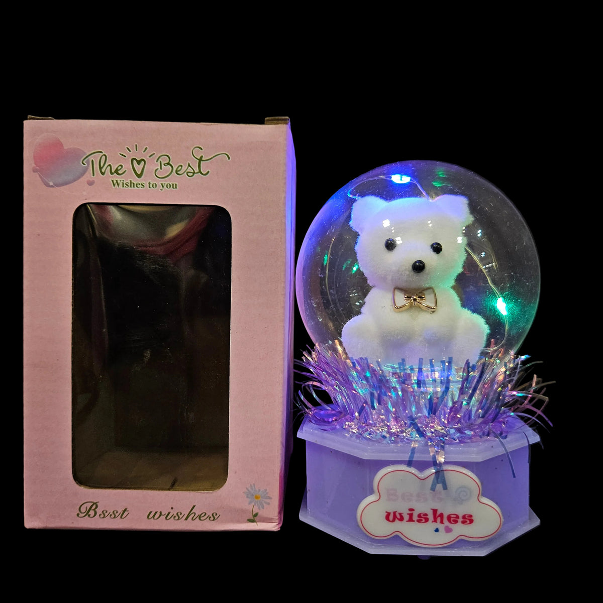 Panda best wishes lighting in a Globe perfect for couple gifting